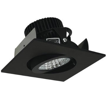 Nora Lighting NIOB-2SG27QBB 2 Inch Iolite LED Square Adjustable Gimbal, 10-Degree Optic, 850lm / 12W, 2700K, Black Finish