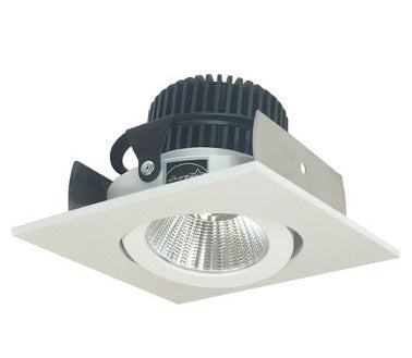 Nora Lighting NIOB-2SG27QMPW 2 Inch Iolite LED Square Adjustable Gimbal, 10-Degree Optic, 850lm / 12W, 2700K, Matte Powder White Finish
