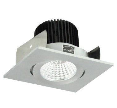 Nora Lighting NIOB-2SG27QNN 2 Inch Iolite LED Square Adjustable Gimbal, 10-Degree Optic, 850lm / 12W, 2700K, Natural Metal Finish