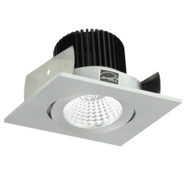 Nora Lighting NIOB-2SG30QNN 2 Inch Iolite LED Square Adjustable Gimbal, 10-Degree Optic, 850lm / 12W, 3000K, Natural Metal Finish