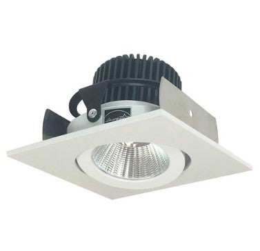 Nora Lighting NIOB-2SG35QMPW 2 Inch Iolite LED Square Adjustable Gimbal, 10-Degree Optic, 850lm / 12W, 3500K, Matte Powder White Finish