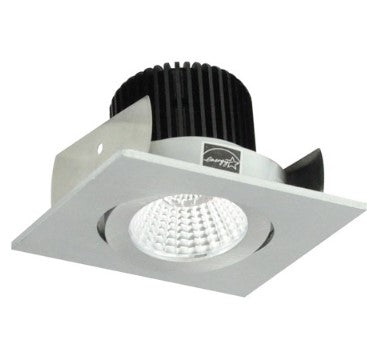 Nora Lighting NIOB-2SG35QNN 2 Inch Iolite LED Square Adjustable Gimbal, 10-Degree Optic, 850lm / 12W, 3500K, Natural Metal Finish