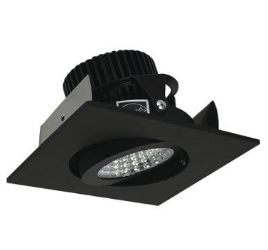 Nora Lighting NIOB-2SG40QBB 2 Inch Iolite LED Square Adjustable Gimbal, 10-Degree Optic, 850lm / 12W, 4000K, Black Finish