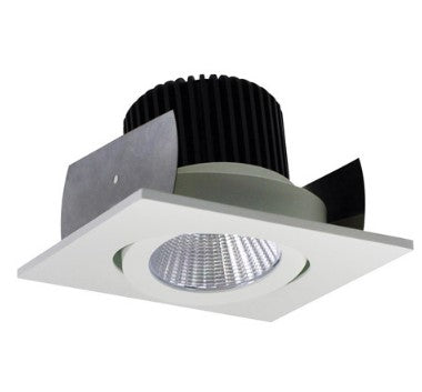 Nora Lighting NIOB-2SG40QWW 2 Inch Iolite LED Square Adjustable Gimbal, 10-Degree Optic, 850lm / 12W, 4000K, White Finish