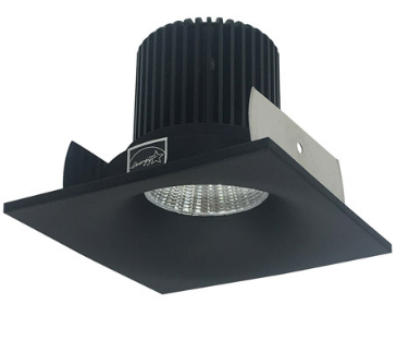 Nora Lighting NIOB-2SNB30QBB 2" Iolite LED Square Bullnose, 10-Degree Optic, 850lm / 12W, 3000K Color Temperature, Black Finish