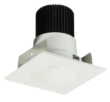 Nora Lighting NIOB-2SNDC35QMPW 2" Iolite LED Square Reflector with Round Aperture, 10-Degree Optic, 850lm / 12W, 3500K Color Temperature, Matte Powder White Reflector / Flange Finish