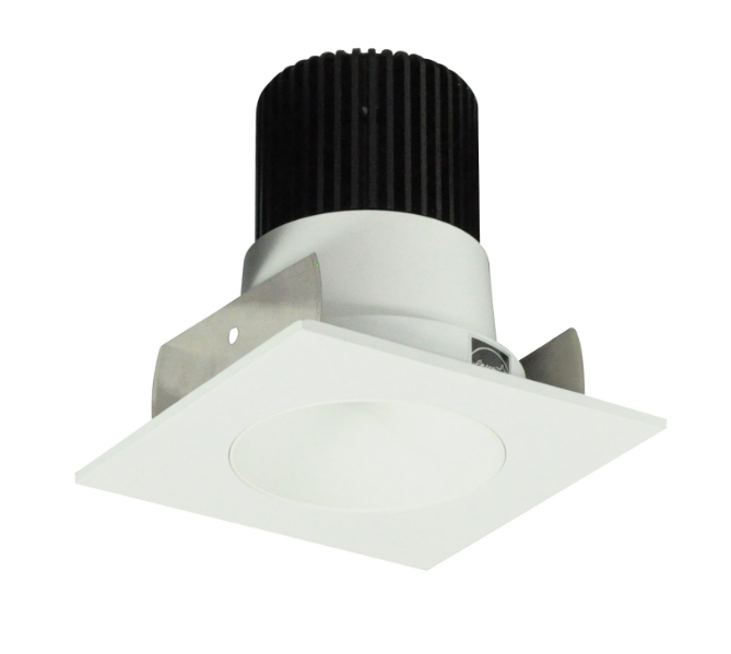 Nora Lighting NIOB-2SNDC30QMPW 2" Iolite LED Square Reflector with Round Aperture, 10-Degree Optic, 850lm / 12W, 3000K, Matte Powder White Reflector / Matte Powder White Flange