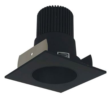 Nora Lighting NIOB-2SNDC40QBB 2" Iolite LED Square Reflector with Round Aperture, 10-Degree Optic, 850lm, 4000K Color Temperature, Black Reflector / Black Flange Finish