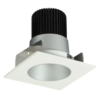 Nora Lighting NIOB-2SNDC40QHW 2" Iolite LED Square Reflector with Round Aperture, 10-Degree Optic, 850lm, 4000K Color Temperature, Haze Reflector / White Flange Finish