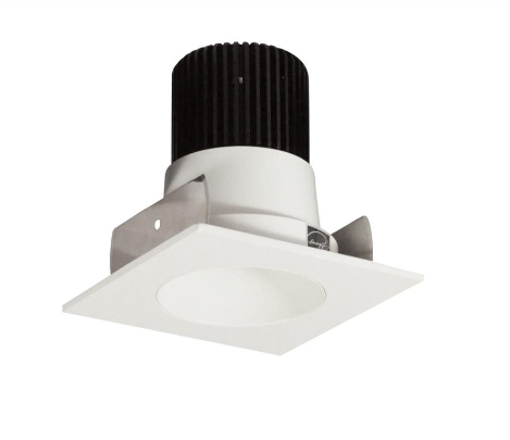 Nora Lighting NIOB-2SNDC40QWW 2" Iolite LED Square Reflector with Round Aperture, 10-Degree Optic, 850lm / 12W, 4000K, White Reflector / White Flange