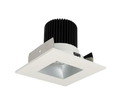 Nora Lighting NIOB-2SNDSQ27QHZMPW 2" Iolite LED Square Reflector with Square Aperture, 10-Degree Optic, 850lm / 12W, 2700K, Haze Reflector / Matte Powder White Flange