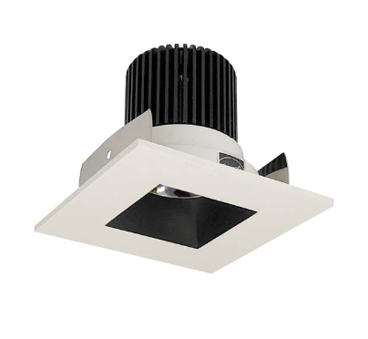 Nora Lighting NIOB-2SNDSQ30QBW 2" Iolite LED Square Reflector with Square Aperture, 10-Degree Optic, 850lm / 12W, 3000K, Black Reflector / White Flange