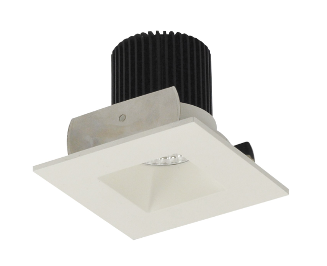 Nora Lighting NIOB-2SNDSQ30QMPW 2" Iolite LED Square Reflector with Square Aperture, 10-Degree Optic, 850lm / 12W, 3000K, Matte Powder White Reflector / Matte Powder White Flange