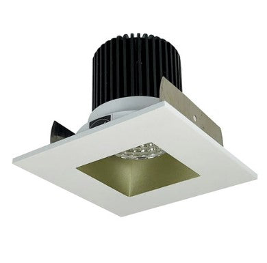 Nora Lighting NIOB-2SNDSQ35QCHMPW 2 Inch Iolite LED Square Reflector with Square Aperture, 10-Degree Optic, 850lm / 12W, 3500K, Champagne Haze Reflector / Matte Powder White Flange