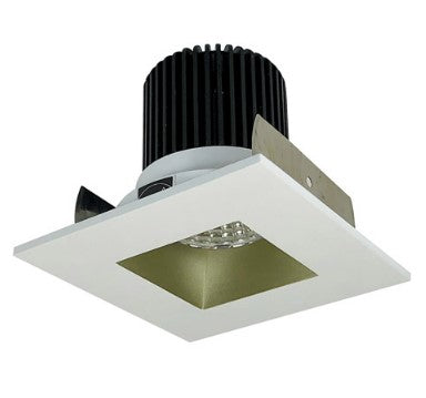 Nora Lighting NIOB-2SNDSQ40QCHMPW 2 Inch Iolite LED Square Reflector with Square Aperture, 10-Degree Optic, 850lm / 12W, 4000K, Champagne Haze Reflector / Matte Powder White Flange