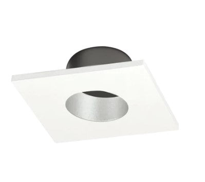 Nora Lighting NIOC-1SNGHW Iolite 1" Square Can-less Downlight Trim Haze Reflector / White Flange Finish