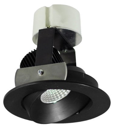 Nora Lighting NIR-4RC27XBB/10 4 Inch Iolite LED Round Adjustable Cone Retrofit, 1000lm / 12W, 2700K, Black Reflector / Black Flange