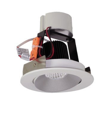 Nora Lighting NIR-4RC27XMPW/10 4 Inch Iolite LED Round Adjustable Cone Retrofit, 1000lm / 12W, 2700K, Matte Powder White Reflector / Matte Powder White Flange