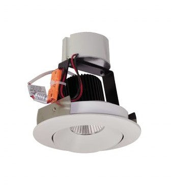 Nora Lighting NIR-4RC27XWW/10 4 Inch Iolite LED Round Adjustable Cone Retrofit, 1000lm / 12W, 2700K, White Reflector / White Flange