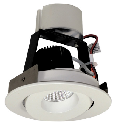 Nora Lighting NIR-4RG50XWW/10 4" Iolite LED Round Adjustable Gimbal Retrofit, 1000lm, 5000K Color Temperature, White Finish