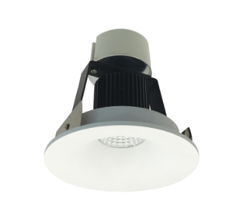 Nora Lighting NIR-4RNB50XMPW 4" Iolite LED Retrofit Round Non-Adjustable Bullnose, 800lm / 12W, 5000K Color Temperature, Matte Powder White Finish