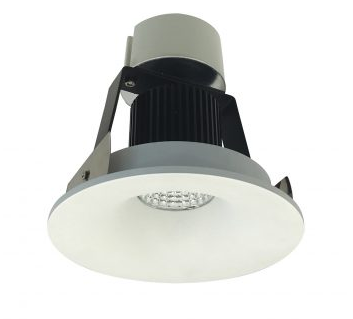 Nora Lighting NIR-4RNB40XMPW/10 4" Iolite LED Retrofit Round Non-Adjustable Bullnose, 1000lm / 12W, 4000K Color Temperature, Matte Powder White Finish