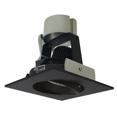 Nora Lighting NIR-4SC30XBB/10 4 Inch Iolite LED Square Adjustable Cone Retrofit, 1000lm / 12W, 3000K, Black Reflector / Black Flange