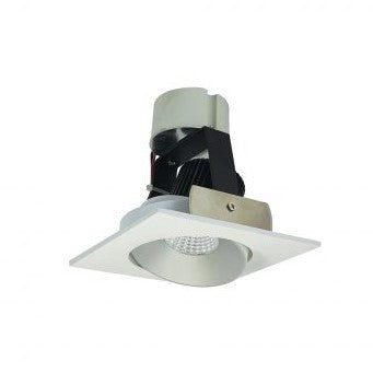 Nora Lighting NIR-4SC30XHW/10 4 Inch Iolite LED Square Adjustable Cone Retrofit, 1000lm / 12W, 3000K, Haze Reflector / White Flange