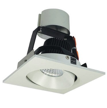 Nora Lighting NIR-4SC35XWW/10 4 Inch Iolite LED Square Adjustable Cone Retrofit, 1000lm / 12W, 3500K, White Reflector / White Flange