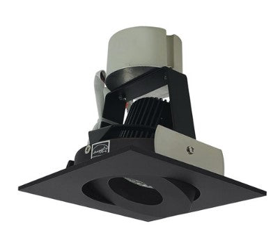 Nora Lighting NIR-4SG27XBB/10 4 Inch Iolite LED Square Adjustable Gimbal Retrofit, 1000lm / 12W, 2700K, Black Finish