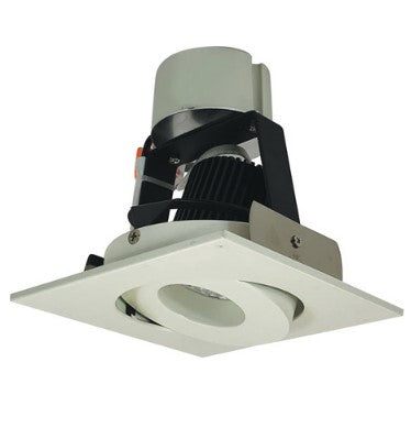 Nora Lighting NIR-4SG27XWW/10 4 Inch Iolite LED Square Adjustable Gimbal Retrofit, 1000lm / 12W, 2700K, White Finish