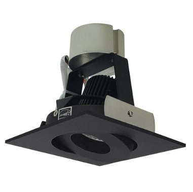 Nora Lighting NIR-4SG30XBB/10 4 Inch Iolite LED Square Adjustable Gimbal Retrofit, 1000lm / 12W, 3000K, Black Finish