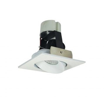 Nora Lighting NIR-4SG30XMPW/10 4 Inch Iolite LED Square Adjustable Gimbal Retrofit, 1000lm / 12W, 3000K, Matte Powder White Finish