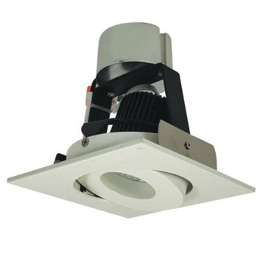 Nora Lighting NIR-4SG35XWW/10 4 Inch Iolite LED Square Adjustable Gimbal Retrofit, 1000lm / 12W, 3500K, White Finish