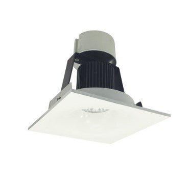 Nora Lighting NIR-4SNB27XWW/10 4 Inch Iolite LED Square Bullnose Retrofit, 1000lm / 12W, 2700K, White Finish