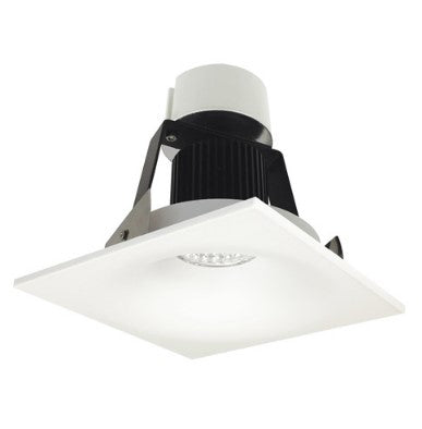 Nora Lighting NIR-4SNB30XMPW/10 4 Inch Iolite LED Square Bullnose Retrofit, 1000lm / 12W, 3000K, Matte Powder White Finish
