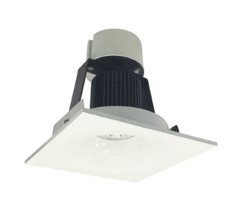 Nora Lighting NIR-4SNB30XWW/10 4 Inch Iolite LED Square Bullnose Retrofit, 1000lm / 12W, 3000K, White Finish