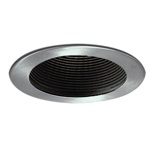 Nora Lighting NL-411B 4" Black Adjustable Stepped Baffle with Black Metal Ring