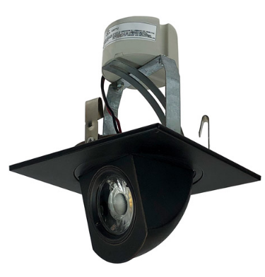 Nora Lighting NLCBC-487030XB/A 4" Cobalt Retrofit Adjustable Square Elbow, 800lm / 12W, 3000K Color Temperature, Matte Black Finish