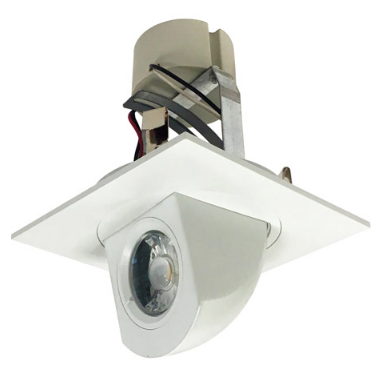 Nora Lighting NLCBC-487040XMPW/A 4" Cobalt Retrofit Adjustable Square Elbow, 800lm / 12W, 4000K Color Temperature, Matte Powder White Finish
