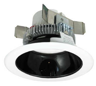 Nora Lighting NLCBC2-45127BW/10LE4 4" Cobalt Click LED Retrofit, Round Reflector, 1000lm / 12W, 2700K Color Temperature, Black Reflector / White Flange Finish 120V-277V input, Triac / ELV / 0-10V dimming