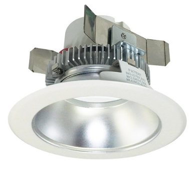 Nora Lighting NLCBC2-45127DW/A 4" Cobalt Click LED Retrofit, Round Reflector, 750lm / 10W, 2700K Color Temperature, Diffused Clear Reflector / White Flange Finish, 120V Triac/ELV dimming