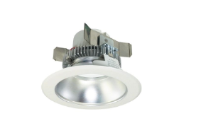 Nora Lighting NLCBC2-45127HZMPW/A 4" Cobalt Click 750LM LED Retrofit, Round Reflector, 10W, 2700K, 120V Triac/ELV Dimming, Haze/Matte Powder White