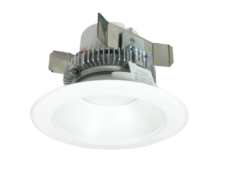 Nora Lighting NLCBC2-45127MPW/ALE4 4" Cobalt Click LED Retrofit, Round Reflector, 750lm / 10W, 2700K, 120V-277V input; Triac / ELV / 0-10V dimming, Matte Powder White Reflector / Matte Powder White Flange