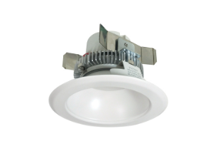 Nora Lighting NLCBC2-45127WW/ALE4 4" Cobalt Click LED Retrofit, Round Reflector, 750lm / 10W, 2700K, 120V-277V input; Triac / ELV / 0-10V dimming, White Reflector / White Flange