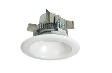 Nora Lighting NLCBC2-45127WW/ALE4EM 4" Cobalt Click LED Retrofit, Round Reflector, 750lm / 10W, 2700K, 120V-277V input; Triac / ELV / 0-10V dimming, Pre-Wired for Emergency, White Reflector / White Flange