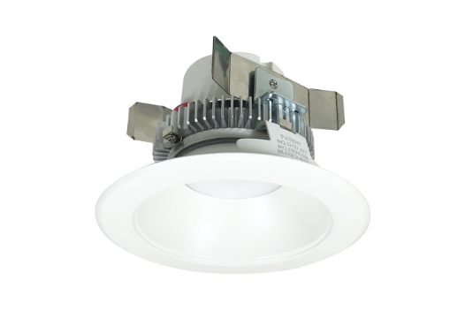 Nora Lighting NLCBC2-45130WW/10EM 4" Cobalt Click LED Retrofit, Round Reflector, 1000lm / 12W, 3000K, White Reflector / White Flange, Pre-Wired for Emergency