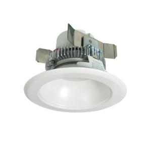 Nora Lighting NLCBC2-45130WW/10LE4 4" Cobalt Click LED Retrofit, Round Reflector, 1000lm / 12W, 3000K, 120V-277V input; Triac / ELV / 0-10V dimming, White Reflector / White Flange