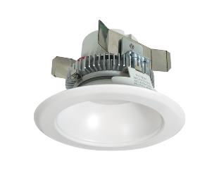 Nora Lighting NLCBC2-45130WW/AEM 4" Cobalt Click LED Retrofit, Round Reflector, 750lm / 10W, 3000K, Pre-Wired for Emergency, White Reflector / White Flange