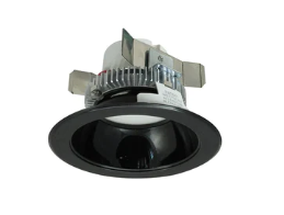 Nora Lighting NLCBC2-45135BB/10LE4 4" Cobalt Click LED Retrofit, Round Reflector, 1000lm / 12W, 3500K, 120V-277V input; Triac / ELV / 0-10V dimming, Black Reflector / Black Flange